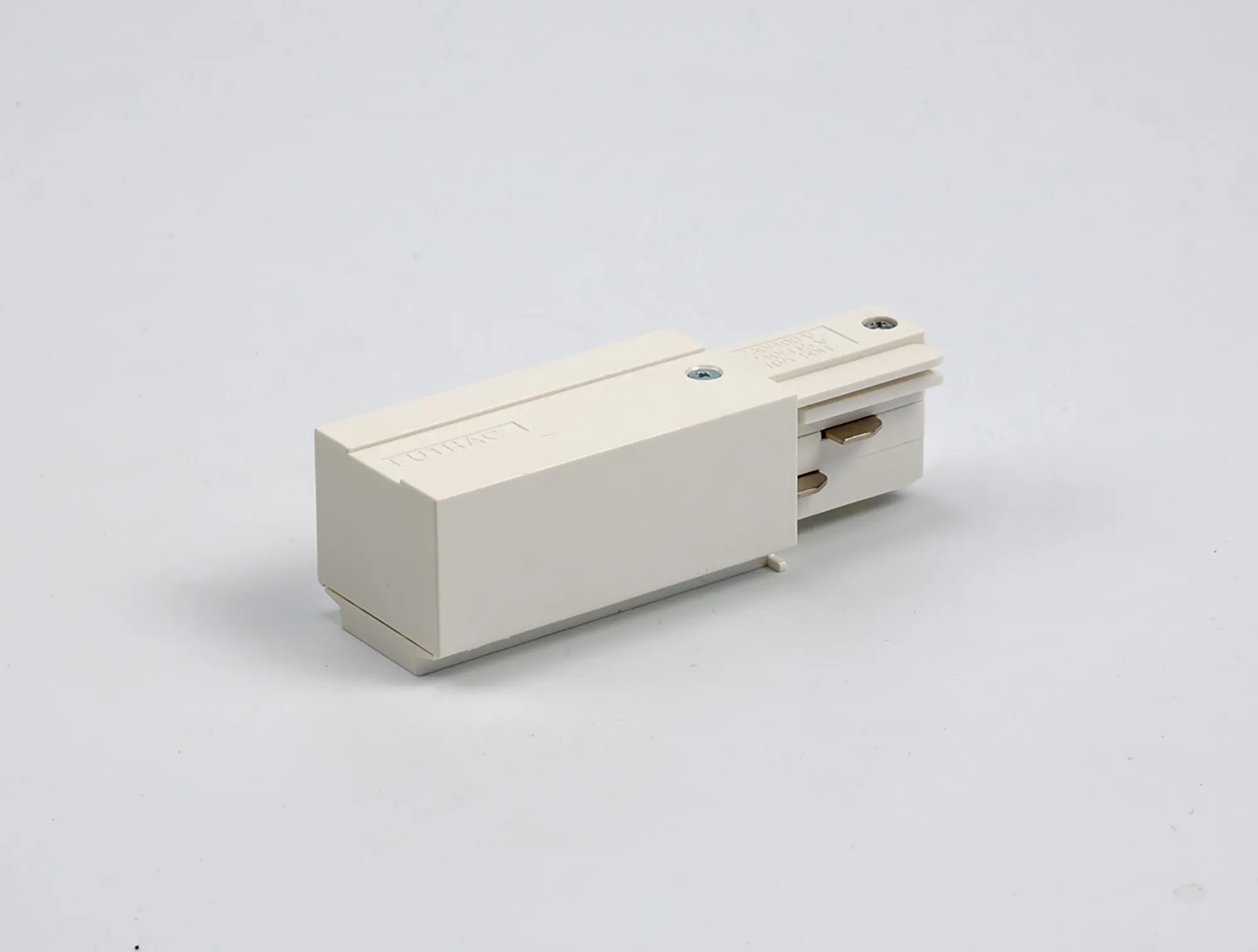 Right End Feed 3 Circuit Surface Mounted Track 555 1 1201 6  Eutrac 3 Circuit Surface-RAL9016